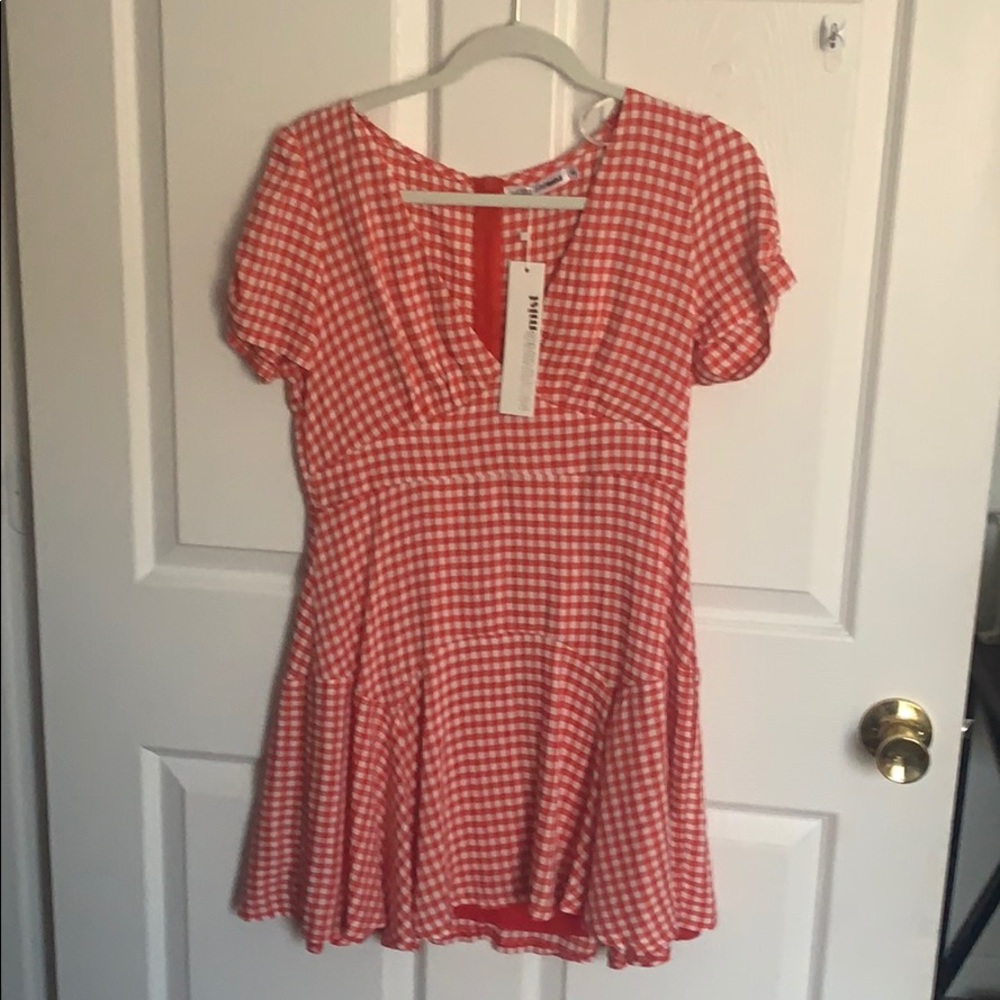 Red gingham dress
